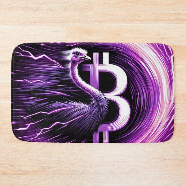 Item preview, $NOSS  "Epic Lightning: Majestic Purple Ostrich and BTC" designed and sold by zzz888.