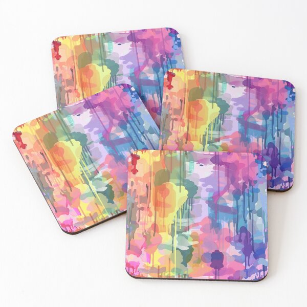 Item preview, Vibrant Multicolored Abstract Drip Painting With Vertical Streaks - 5 designed and sold by Reichcorp.