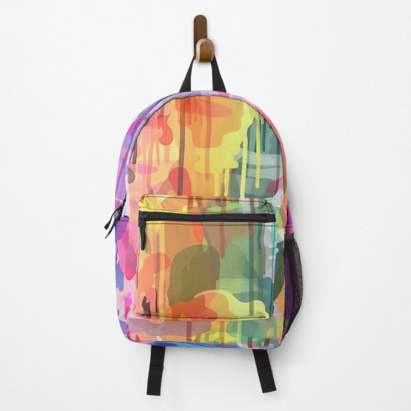 Item preview, Vibrant Multicolored Abstract Drip Painting With Vertical Streaks - 5 designed and sold by Reichcorp.