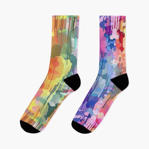 Item preview, Vibrant Multicolored Abstract Drip Painting With Vertical Streaks - 5 designed and sold by Reichcorp.