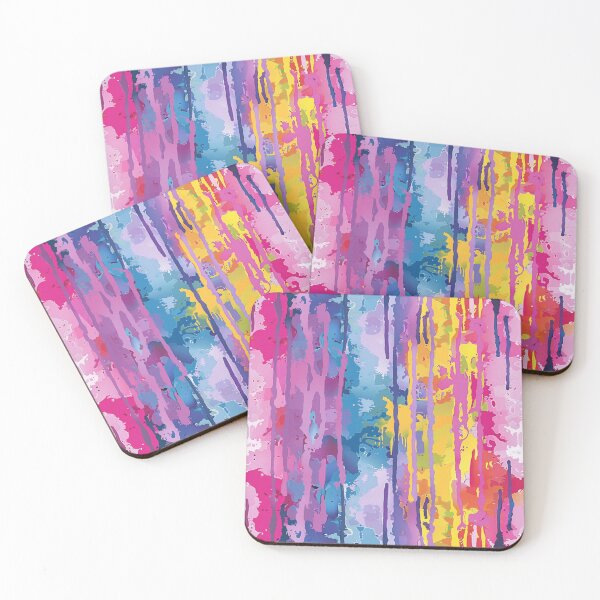 Item preview, Vibrant Multicolored Abstract Drip Painting With Vertical Streaks - 6 designed and sold by Reichcorp.