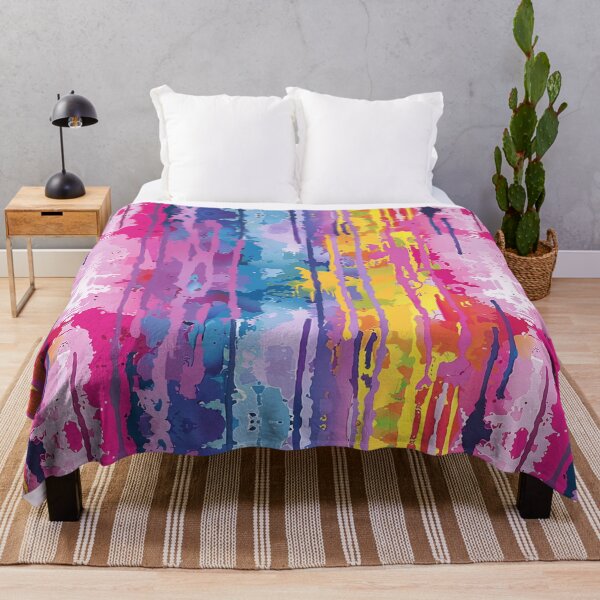 Item preview, Vibrant Multicolored Abstract Drip Painting With Vertical Streaks - 6 designed and sold by Reichcorp.