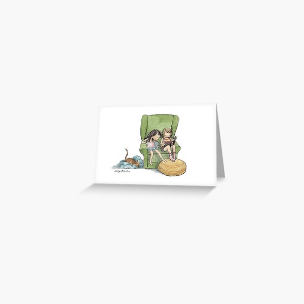 Reading Girls Greeting Card