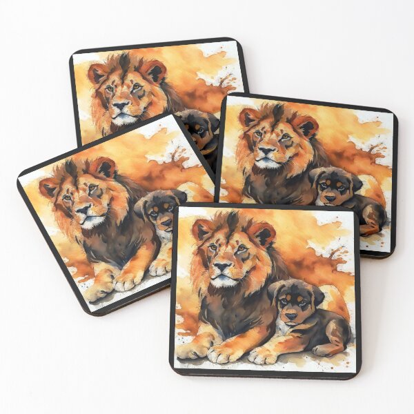 Item preview, The Lion and the dog Friendship v3 designed and sold by Helios Be. Lavsh.