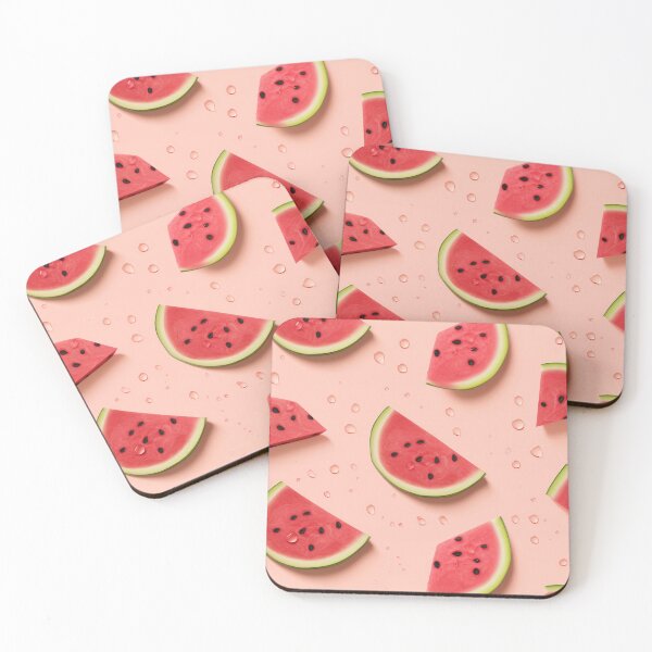 Item preview, Watermelon slices on pink background designed and sold by Zhaphiraccu.