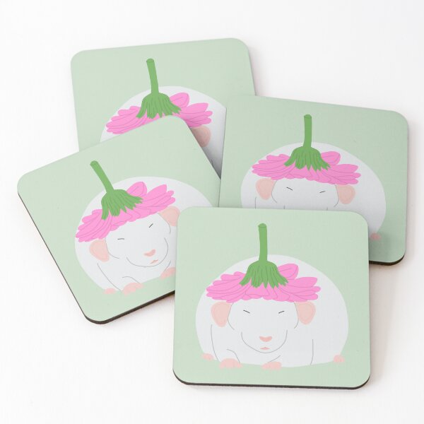 Item preview, Adorable rat with flower hat designed and sold by GrassFedVegan.