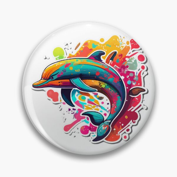 Item preview, Vibrant Graffiti Dolphin - Urban Street Art designed and sold by NiftyWrx.