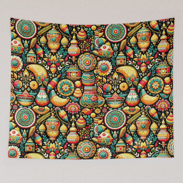 Item preview, Vibrant Festival Pattern - Traditional Indian Raksha Bandhan Motifs designed and sold by toobel.