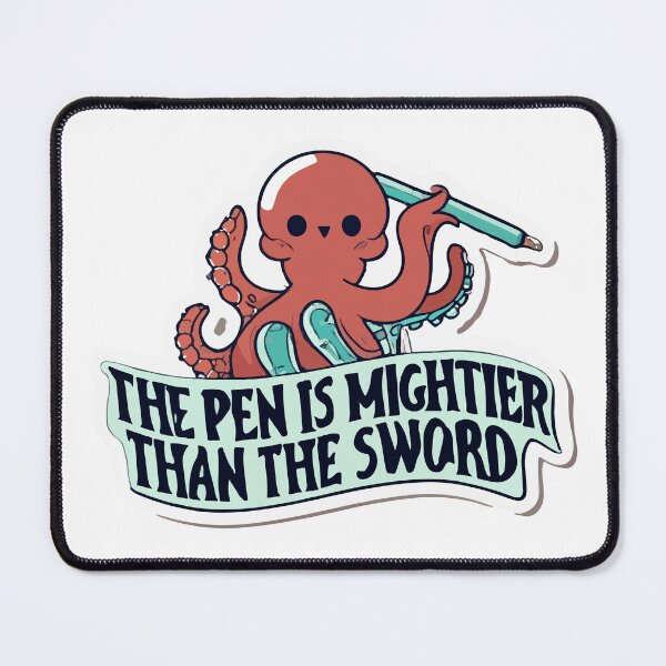 Artikelvorschau, Mighty Octopus Federkiel – minimalistisches Weisheitsdesign entworfen und verkauft von NiftyWrx.