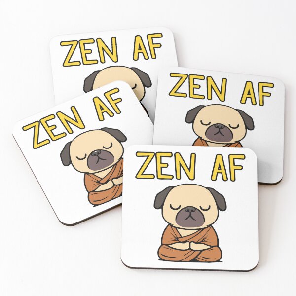 Item preview, Cute Zen AF Meditating Cartoon Monk Pug Dog designed and sold by Elvin Dantes.