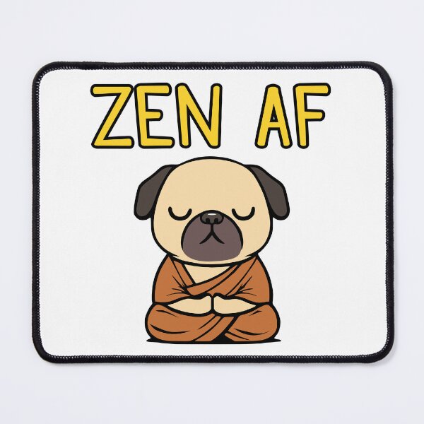 Item preview, Cute Zen AF Meditating Cartoon Monk Pug Dog designed and sold by Elvin Dantes.