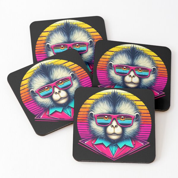 Item preview, Retro Monkey Madness: 80s Funky Style with Sunglasses designed and sold by Lososko.