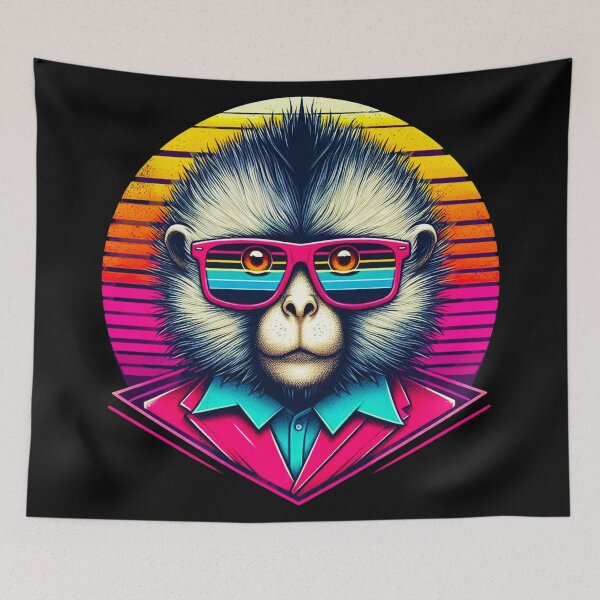 Item preview, Retro Monkey Madness: 80s Funky Style with Sunglasses designed and sold by Lososko.