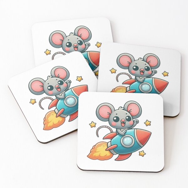 Item preview, Cute mouse flying on rocket  designed and sold by Culmika.