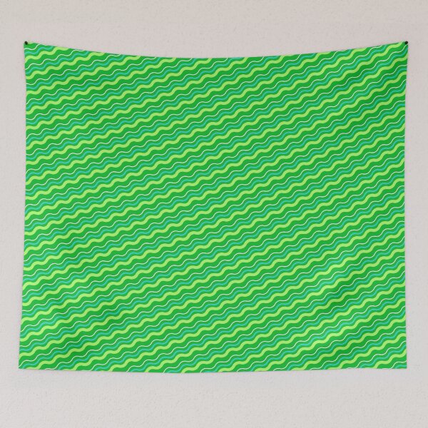 Item preview, Green Tri Wave Parallel Curved Lines Boundless Decor designed and sold by Alchemy-A-La-G.