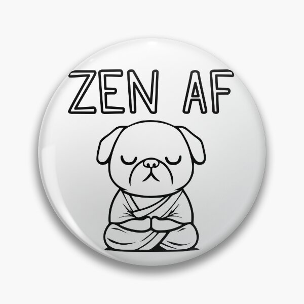Item preview, Cute Zen AF Meditating Cartoon Monk Pug Dog (outlines) designed and sold by Elvin Dantes.