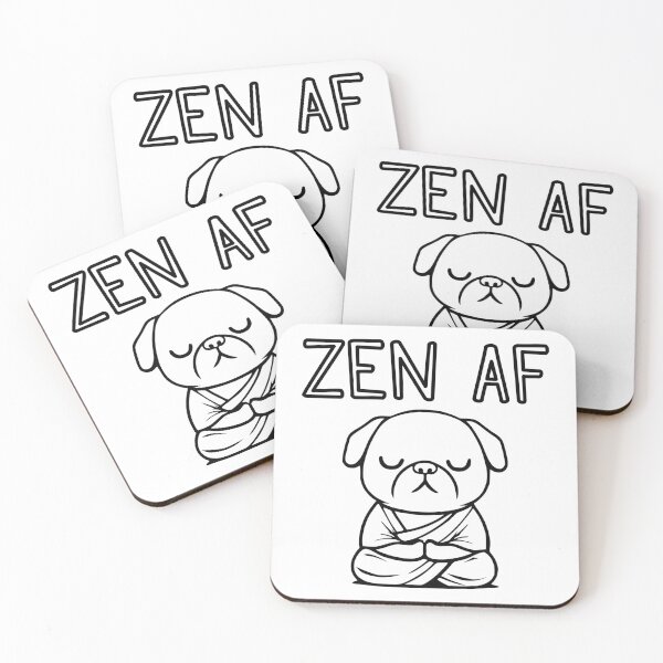 Item preview, Cute Zen AF Meditating Cartoon Monk Pug Dog (outlines) designed and sold by Elvin Dantes.
