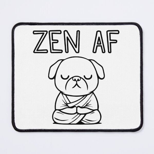 Item preview, Cute Zen AF Meditating Cartoon Monk Pug Dog (outlines) designed and sold by Elvin Dantes.