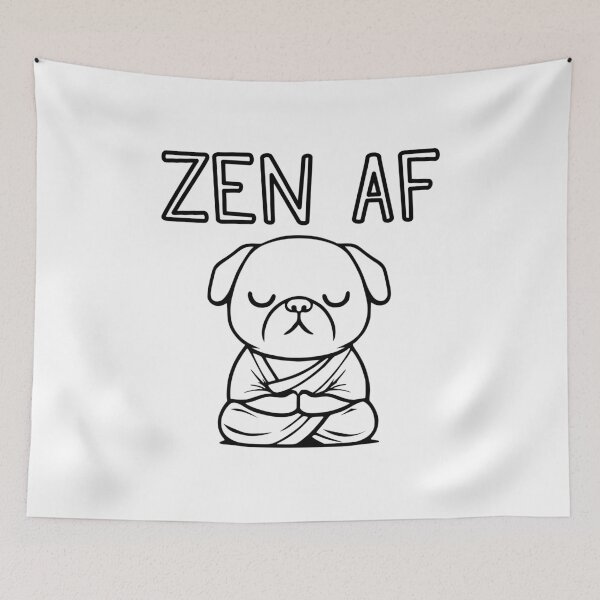 Item preview, Cute Zen AF Meditating Cartoon Monk Pug Dog (outlines) designed and sold by Elvin Dantes.