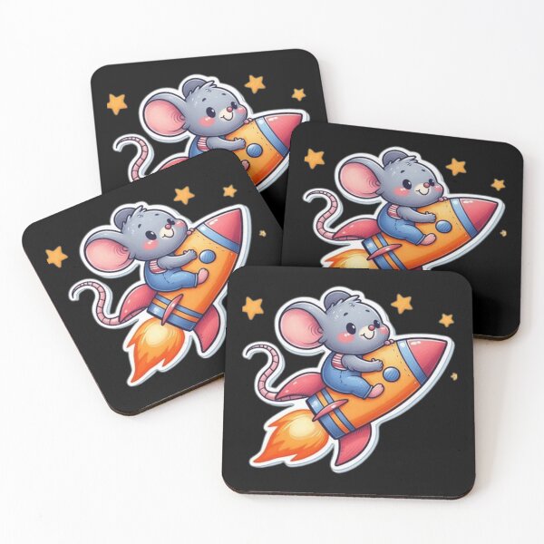 Item preview, Cute mouse flying on rocket  designed and sold by Culmika.