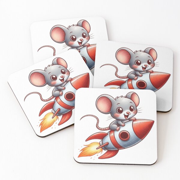Item preview, Cute mouse flying on rocket  designed and sold by Culmika.