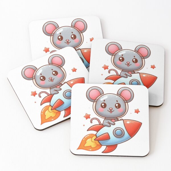 Item preview, Cute mouse flying on rocket  designed and sold by Culmika.