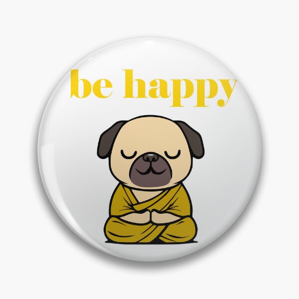 Item preview, Cute Be Happy Meditating Cartoon Monk Pug Dog designed and sold by Elvin Dantes.