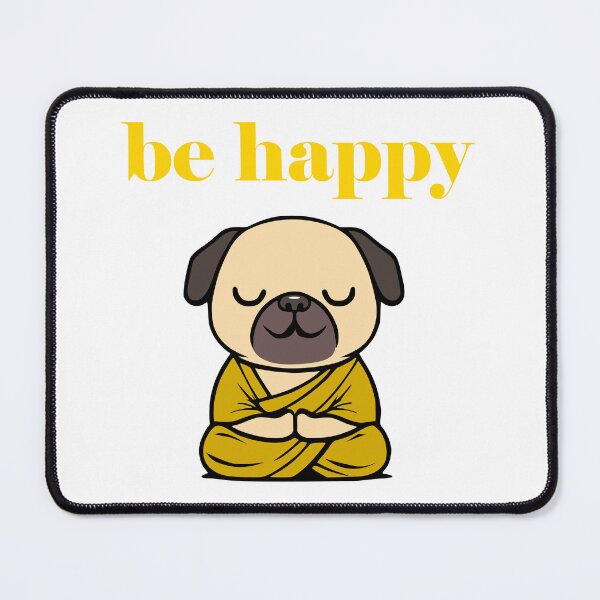 Item preview, Cute Be Happy Meditating Cartoon Monk Pug Dog designed and sold by Elvin Dantes.