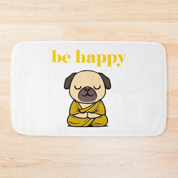 Item preview, Cute Be Happy Meditating Cartoon Monk Pug Dog designed and sold by Elvin Dantes.
