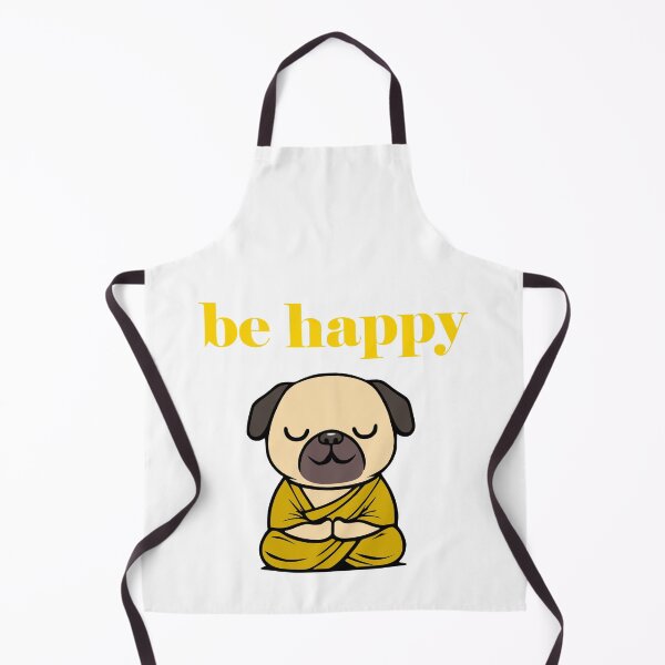 Item preview, Cute Be Happy Meditating Cartoon Monk Pug Dog designed and sold by Elvin Dantes.