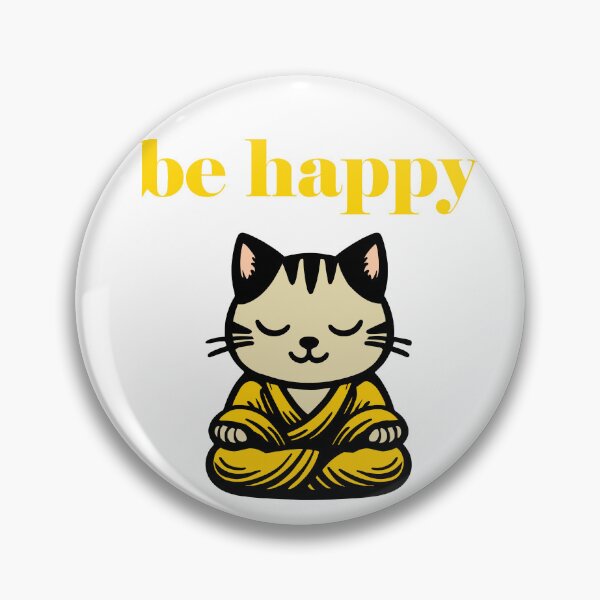 Item preview, Cute Be Happy Meditating Cartoon Monk Cat designed and sold by Elvin Dantes.