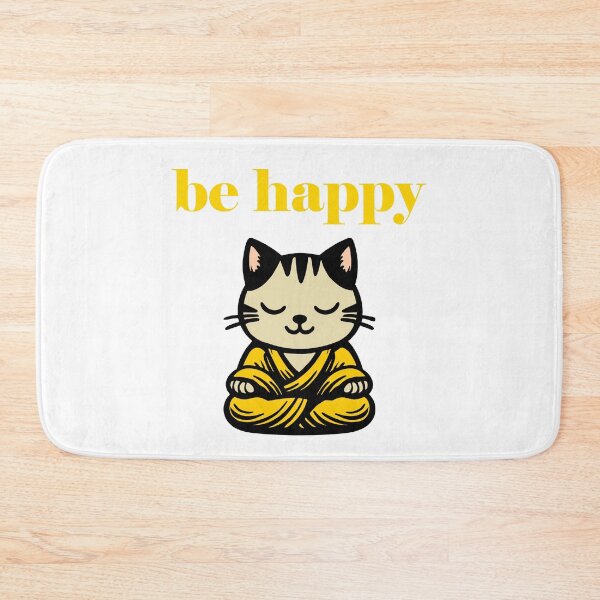 Item preview, Cute Be Happy Meditating Cartoon Monk Cat designed and sold by Elvin Dantes.