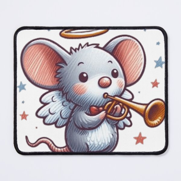 Item preview, Cute mouse angel with a trumpet  designed and sold by Culmika.