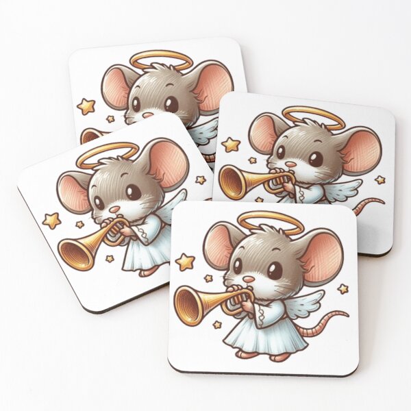 Item preview, Cute mouse angel with a trumpet  designed and sold by Culmika.