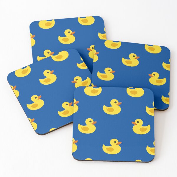 Item preview, Yellow Rubber Ducks on Blue Background designed and sold by arabicdesigns.