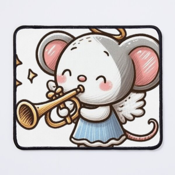 Item preview, Cute mouse angel with a trumpet  designed and sold by Culmika.