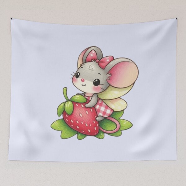 Item preview, Cute mouse fairy with a strawberry  designed and sold by Culmika.