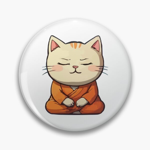 Item preview, Cute Meditating Cartoon Monk Cat designed and sold by Elvin Dantes.