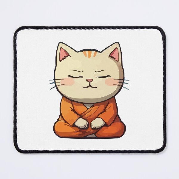 Item preview, Cute Meditating Cartoon Monk Cat designed and sold by Elvin Dantes.
