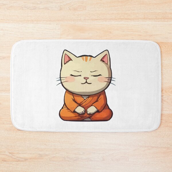 Item preview, Cute Meditating Cartoon Monk Cat designed and sold by Elvin Dantes.