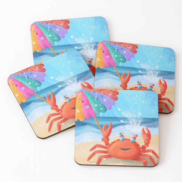 Item preview, Colorful Crab on Beach designed and sold by cute-animals99.