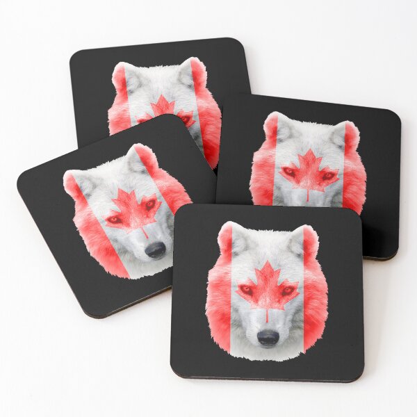 Item preview, Artic Wolf With Canada Flag designed and sold by PNGShop.