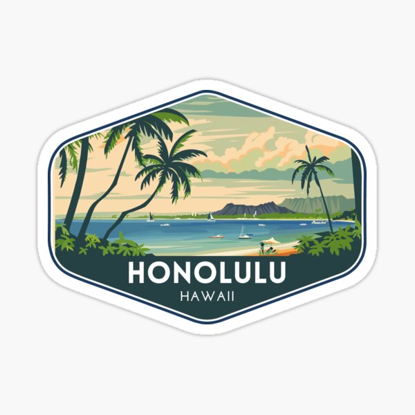 Item preview, Honolulu Hawaii Travel Art designed and sold by electricninja.
