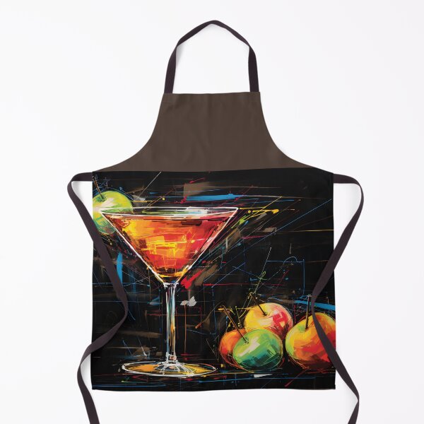 Item preview, The Dance of Appletini Tastes- A Vibrant Cocktail Ballet on Chalkboard Generative AI designed and sold by OlfactoART Studio.