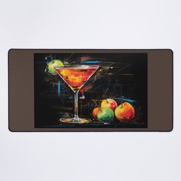 Item preview, The Dance of Appletini Tastes- A Vibrant Cocktail Ballet on Chalkboard Generative AI designed and sold by OlfactoART Studio.