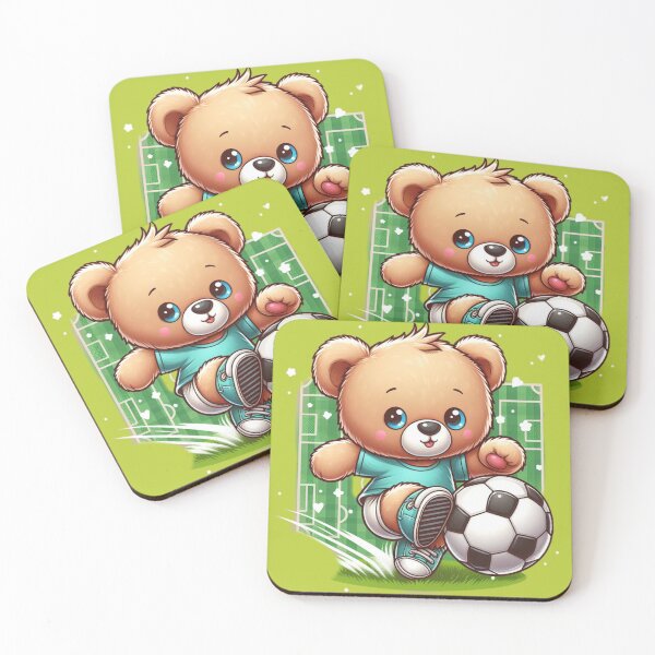 Item preview, Cute soccer bear kicking the ball. designed and sold by moni0490.