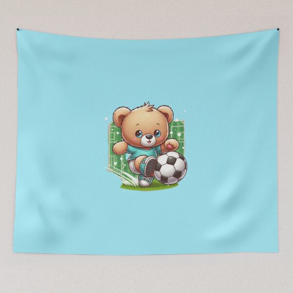 Item preview, Cute soccer bear kicking the ball. designed and sold by moni0490.