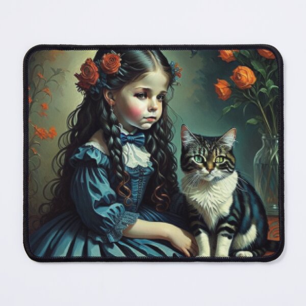 Item preview, Painting of Girl and Cat designed and sold by Paxy Designs.