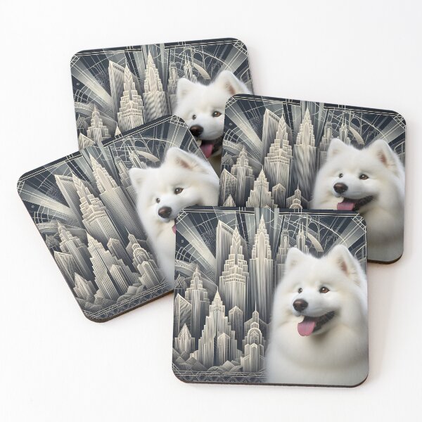 Item preview, Radiant Samoyed Dreams in Art Deco designed and sold by PawspectCreate.