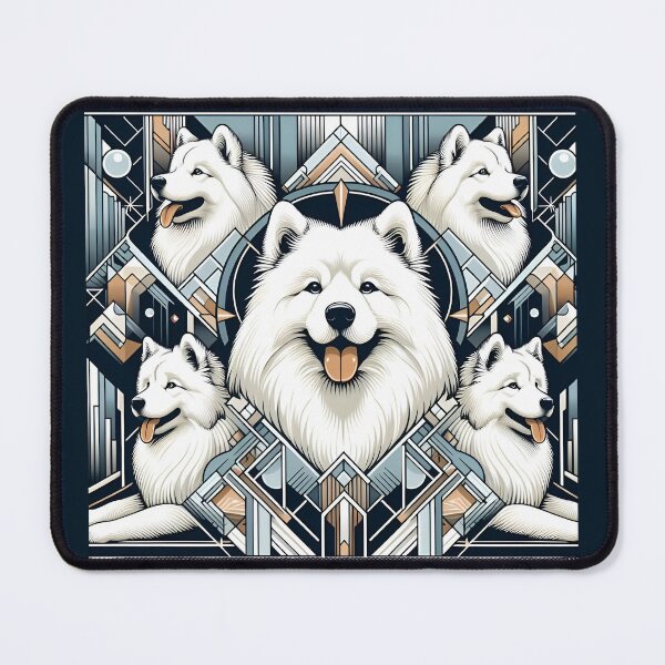 Item preview, Samoyed Sophistication in Art Deco designed and sold by PawspectCreate.